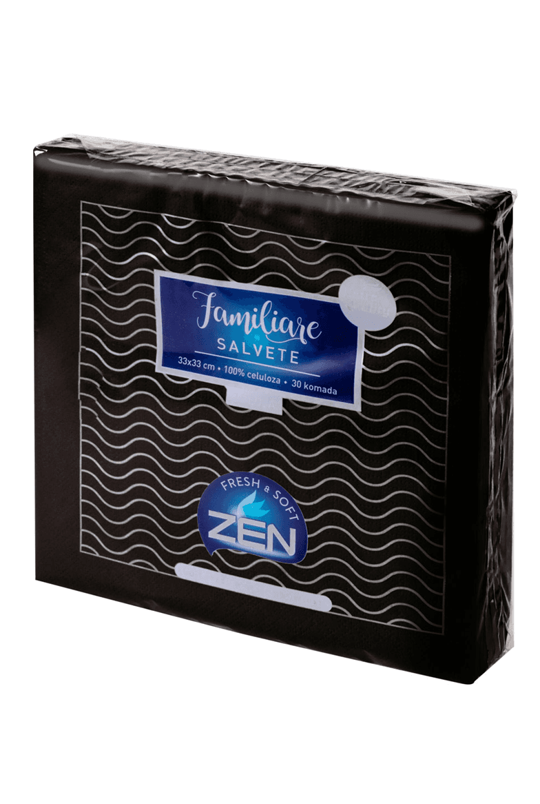 Zen Salvete Familiare, Dvoslojne, 30 komada, Crne
