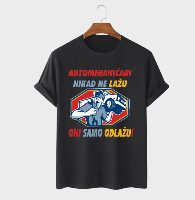 MAFIMI Majica Automehaničari ne lažu, Crna