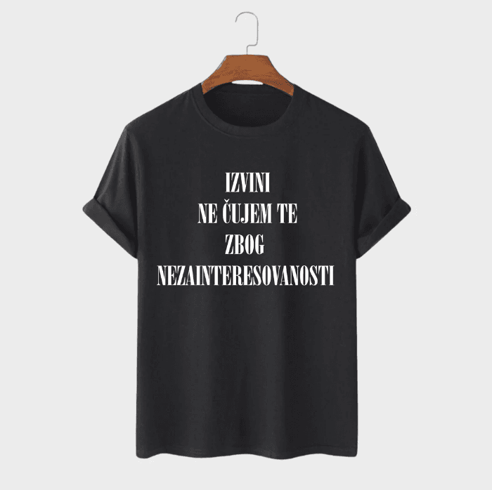 MAFIMI Muška majica Izvini ne čujem te, Crna
