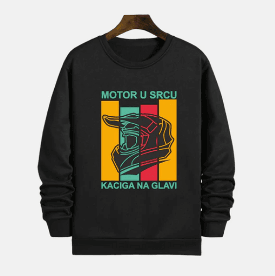 MAFIMI Duks Motor u srcu kaciga na glavi, Crni