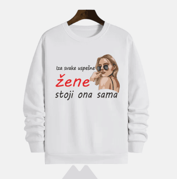 MAFIMI Ženski duks Iza svake uspešne žene stoji ona sama, Beli