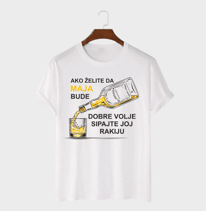 MAFIMI Ženska majica Ako želite da budem dobre volje, Bela