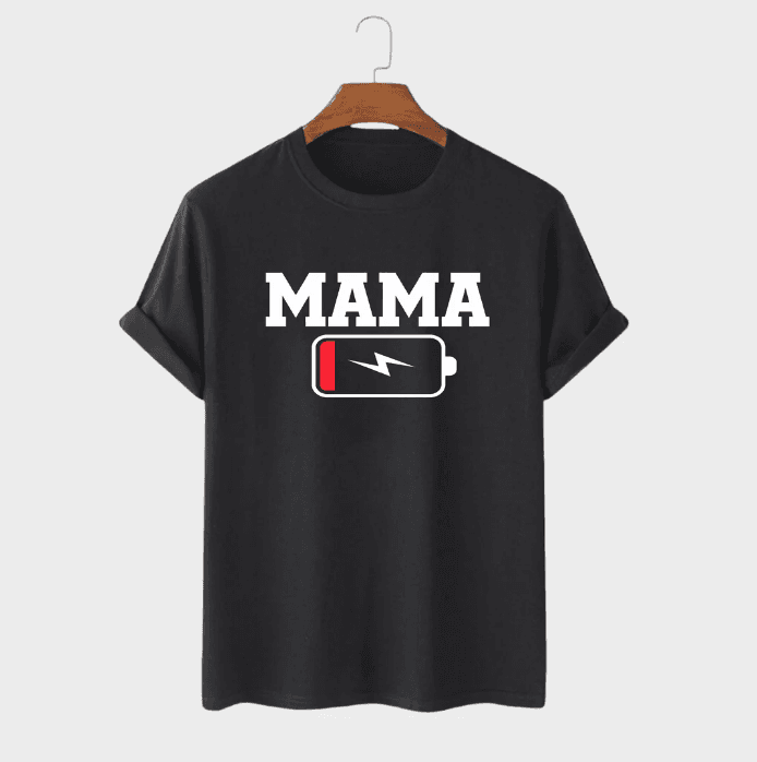 MAFIMI Ženska majica Mama bez baterije, Bela