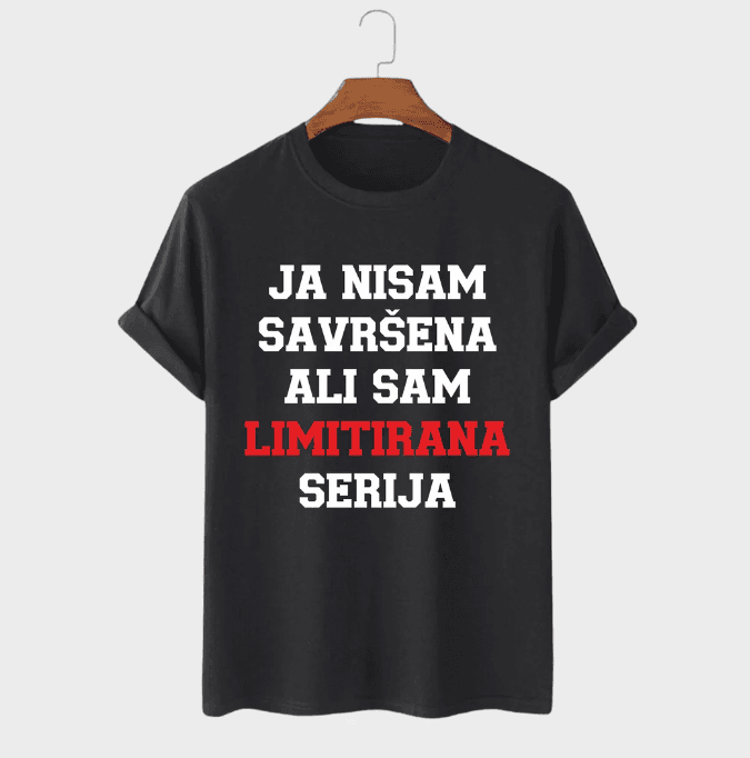 MAFIMI Ženska majica Ja nisam savršena ali sam limitirana serija, Bela