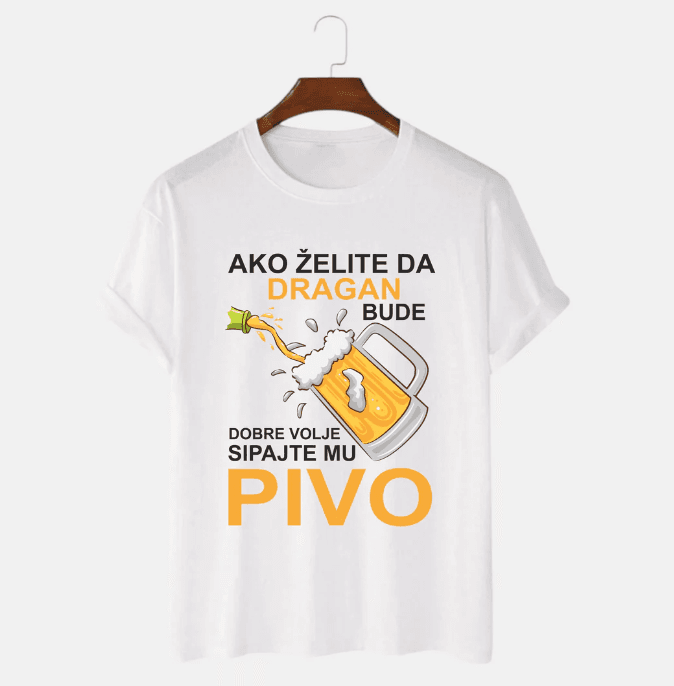 MAFIMI Muška majica Ako želite da bude dobre volje, Bela