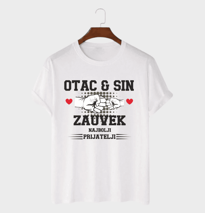 MAFIMI Muška majica Otac i sin najbolji prijatelji zauvek, Bela