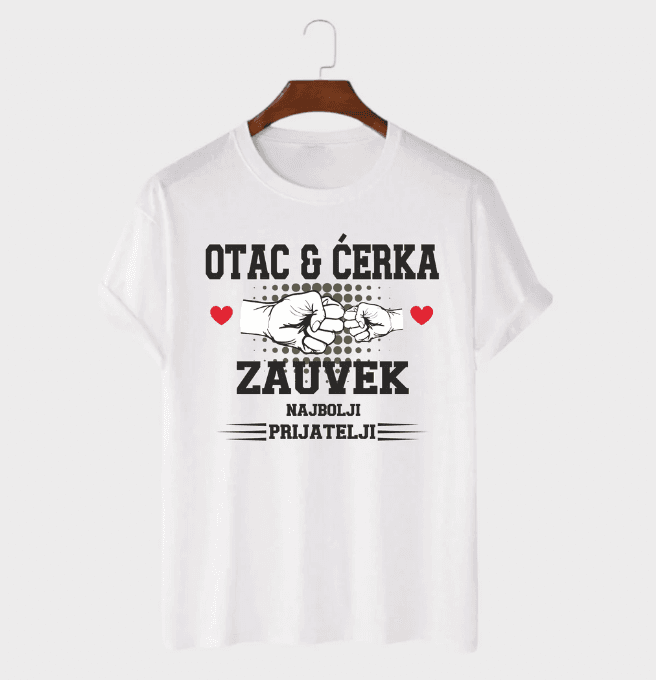 MAFIMI Majica Otac i ćerka najbolji prijatelji zauvek, Bela