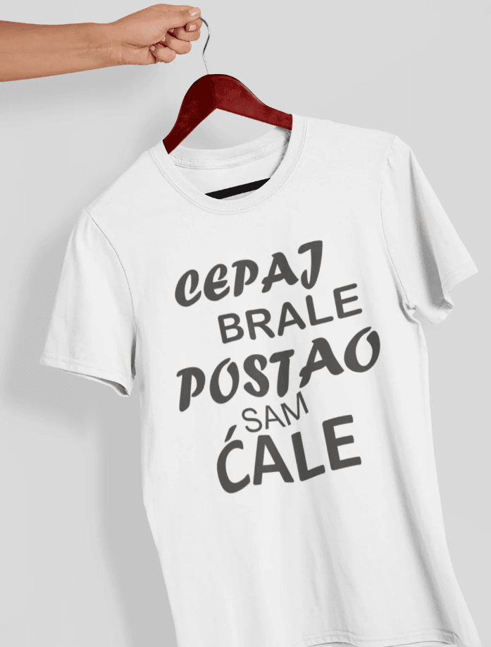 MAFIMI Muška majica Cepaj brale postao sam ćale, Bela