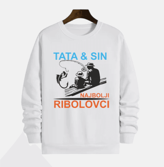 MAFIMI Muška duksi Tata i Sin najbolji ribolovci, Crni