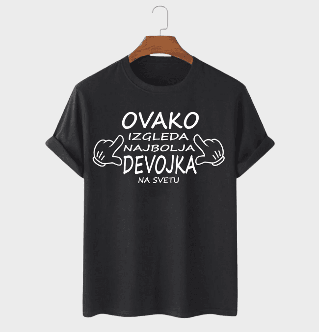 MAFIMI Ženska majica Ovako izgleda najbolja devojka, Bela