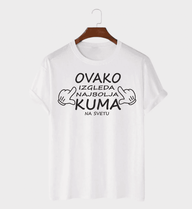 MAFIMI Ženska majica Ovako izgleda najbolja kuma, Bela