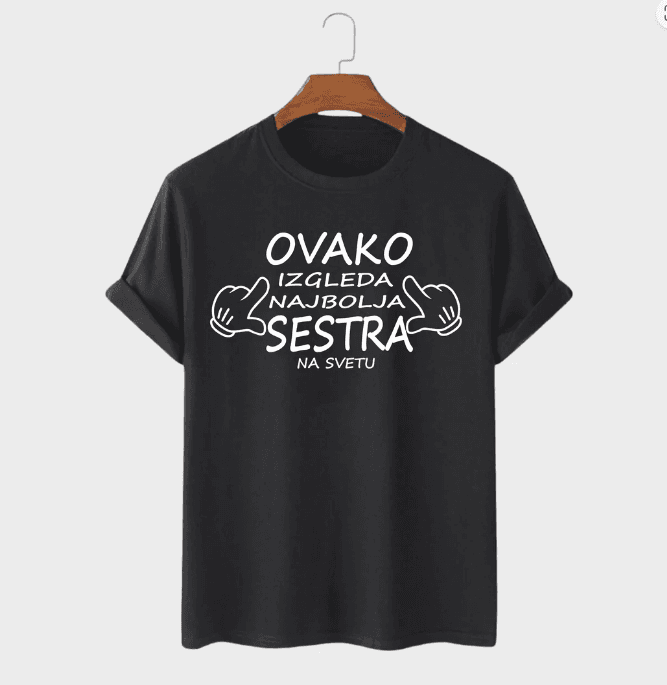 MAFIMI Ženska majica Ovako izgleda najbolja sestra, Bela