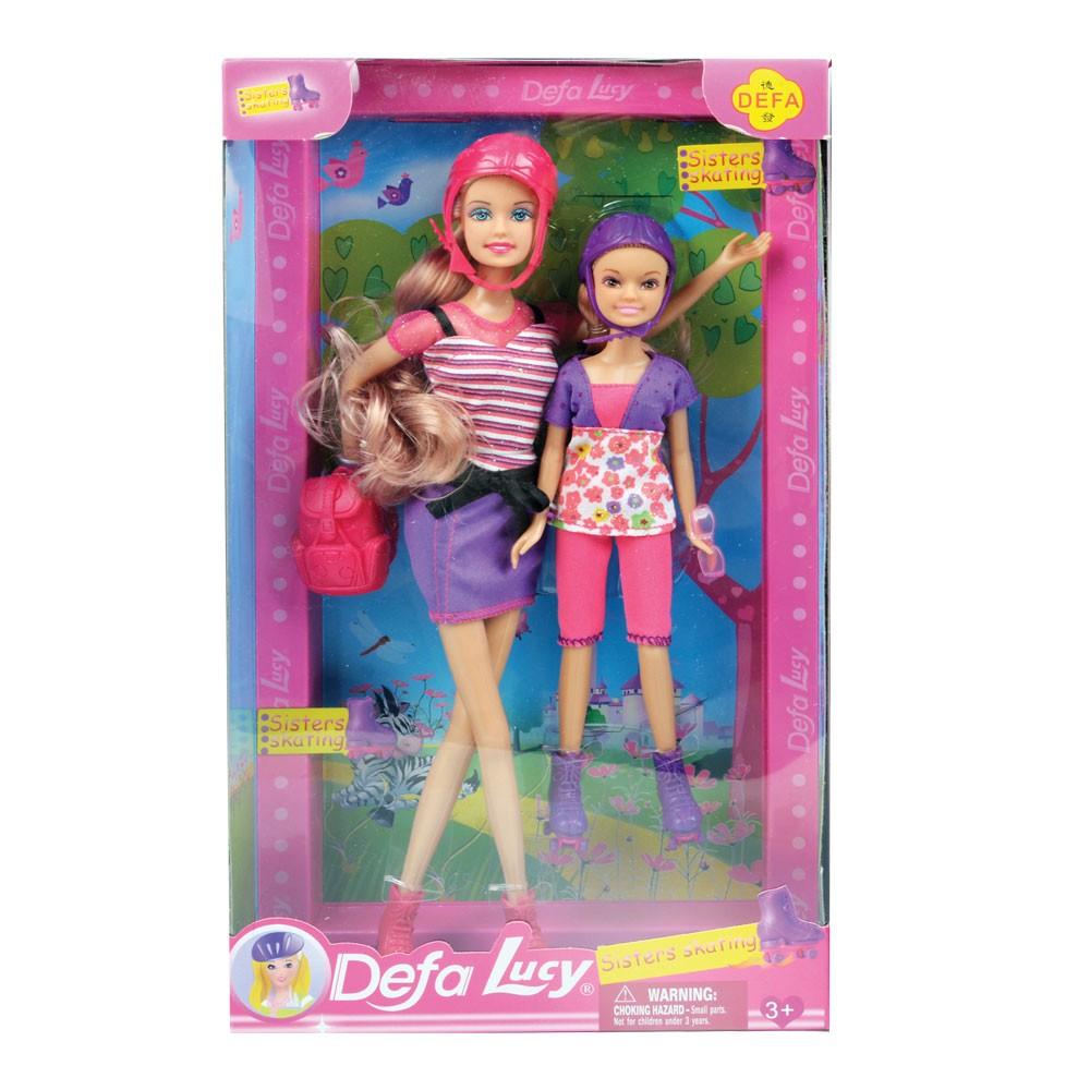 DEFA LUCY Set od dve lutke Skejterke 2/1 roze-ljubičasti