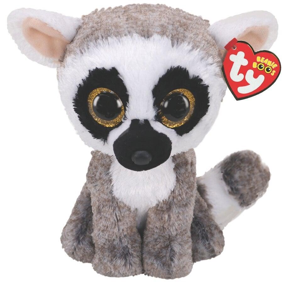 TY Plišana igračka lemur Linus sivo-bela