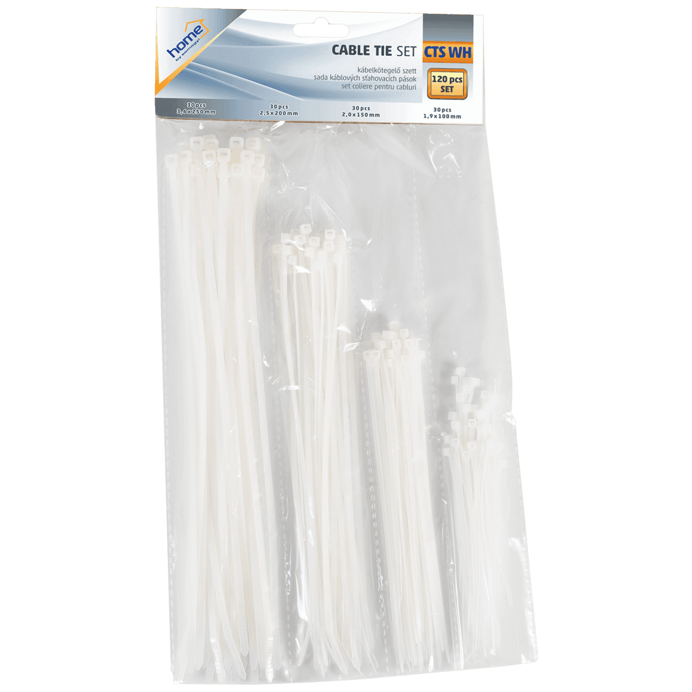 HOME Set plastičnih vezica CTS WH 120/1 beli