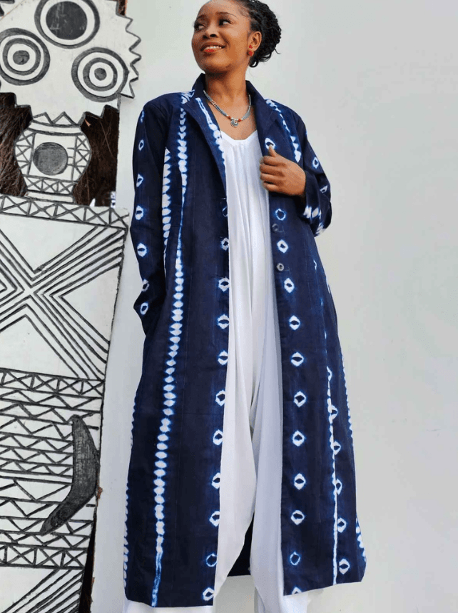 AFRIČKA RADIONICA Ženski mantil Indigo, Teget