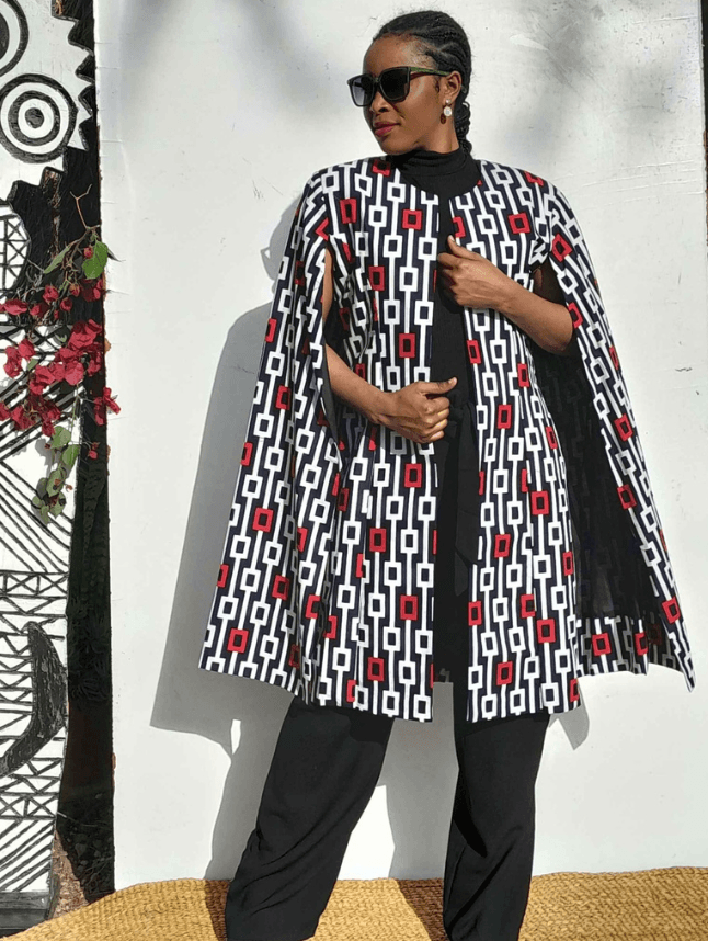 AFRIČKA RADIONICA Ženska pelerina Chains, Bela