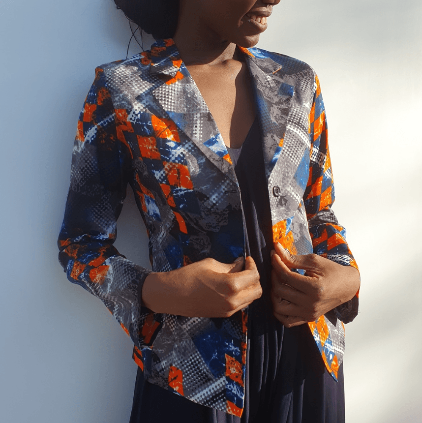 AFRIČKA RADIONICA Ženski sako, Sivo-narandžasti