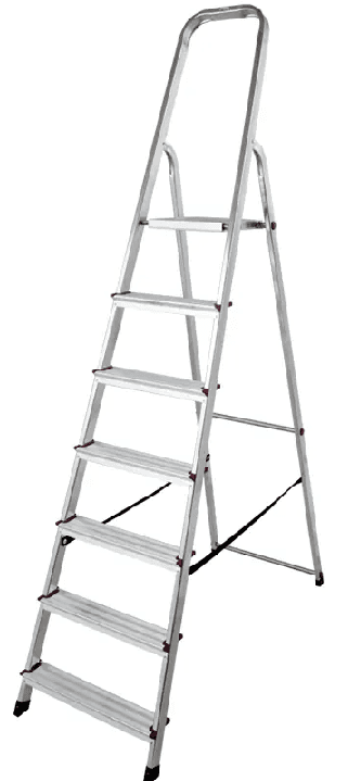 KRAUSE Kućne aluminijumske merdevine 000743, 2.10m, Hrom