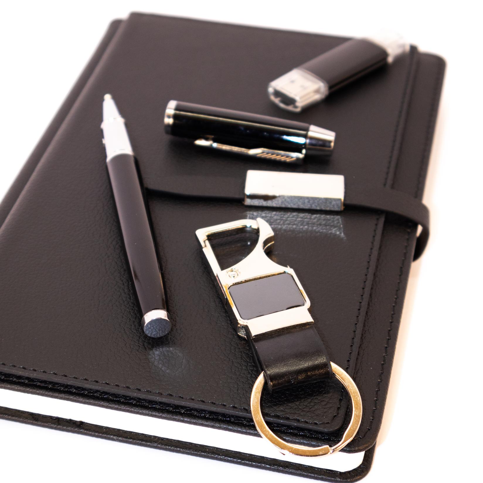 Kancelarijski poklon set, 400x280x45mm, 6 delova, Crni