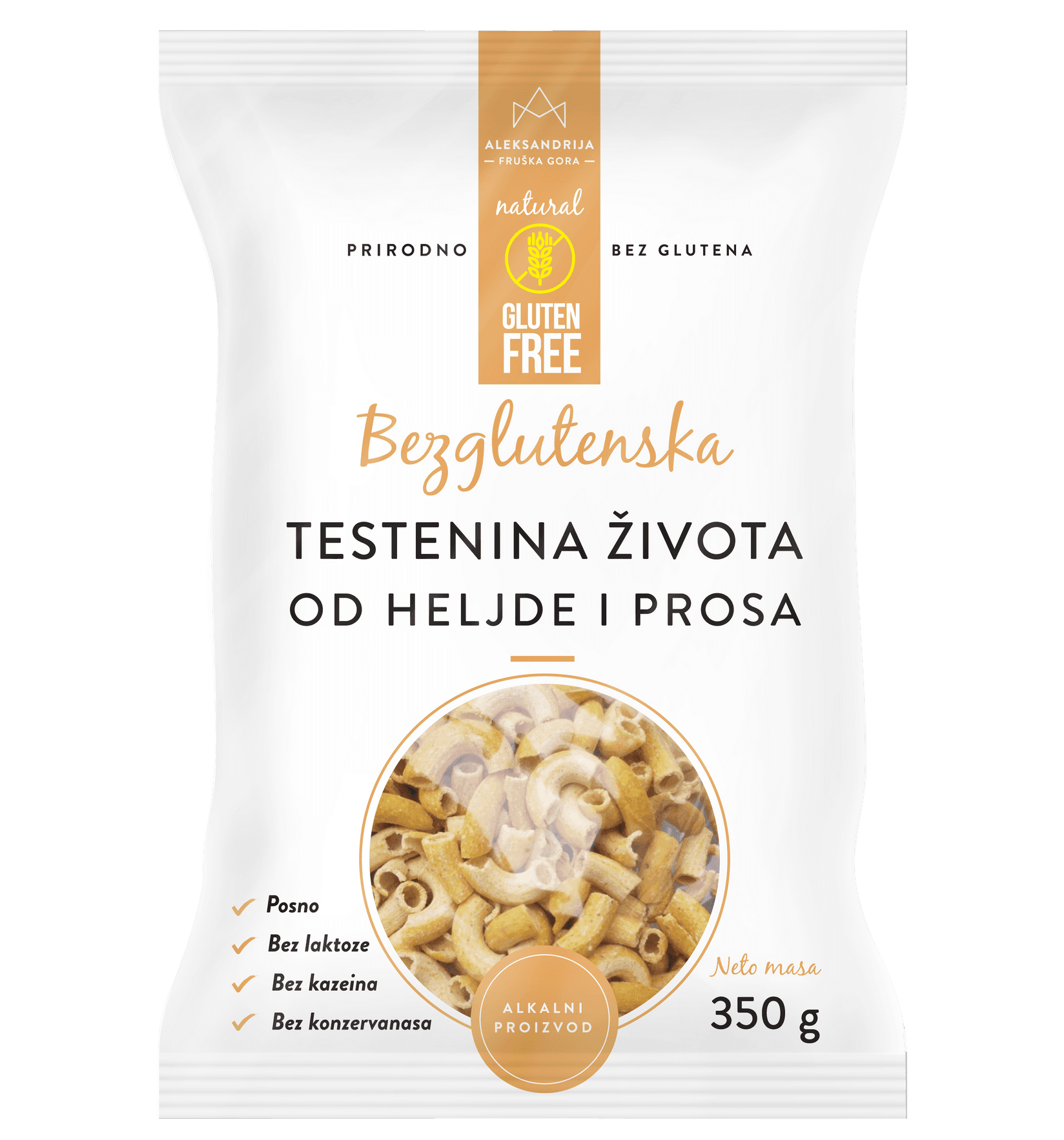 ALEKSANDRIJA Bezglutenska testenina od heljde i prosa, 350g
