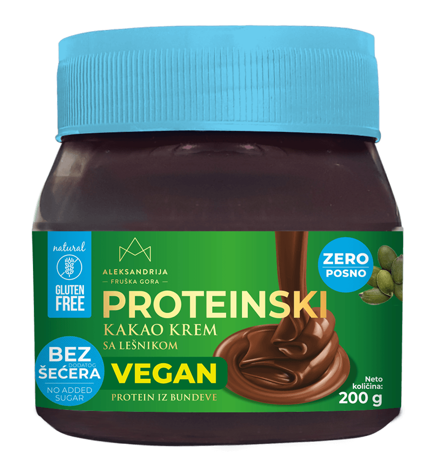 ALEKSANDRIJA Bezglutenski proteinski VEGAN kakao krem, 200g