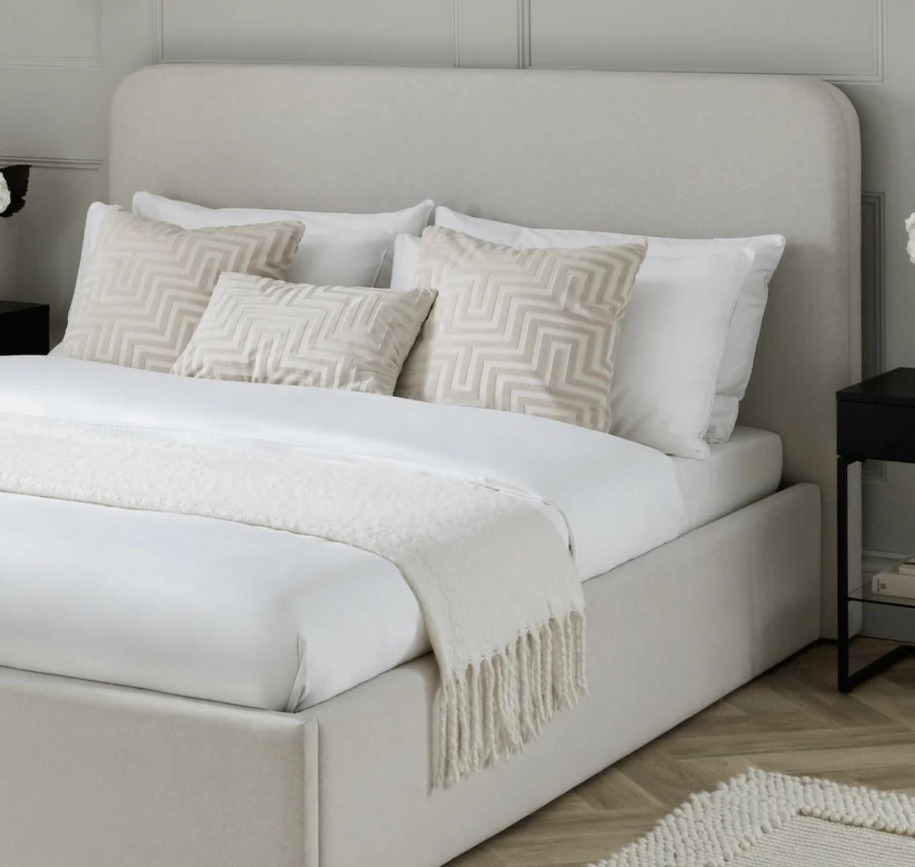 Aloba Roma Minimalism Francuski ležaj, Sa duplim boksom, 218x180cm, Beli