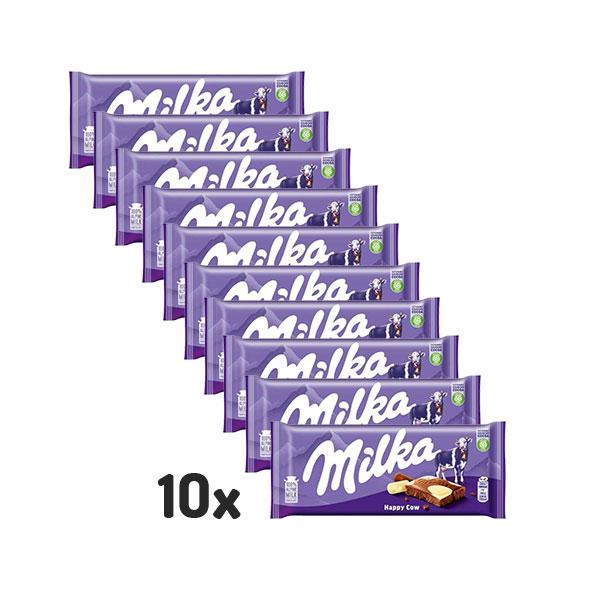 MILKA Čokolada Mlečna i bela 100g, 10 komada