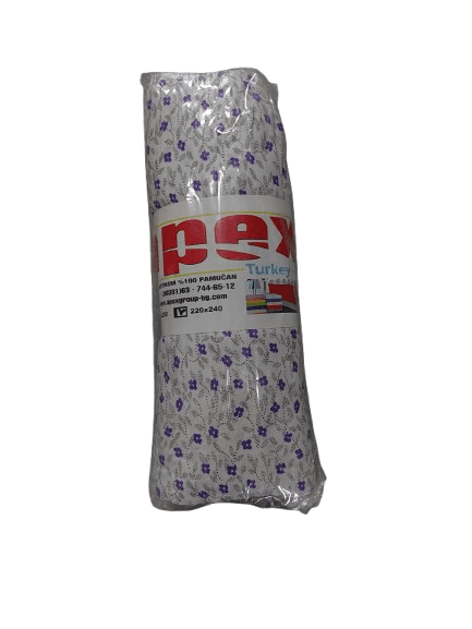 APEX Čaršaf sa lastišem 220x240, Ljubičasti cvetići