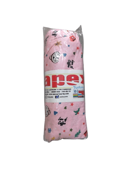 APEX Čaršaf sa lastišem 220x240, Roze pingvin