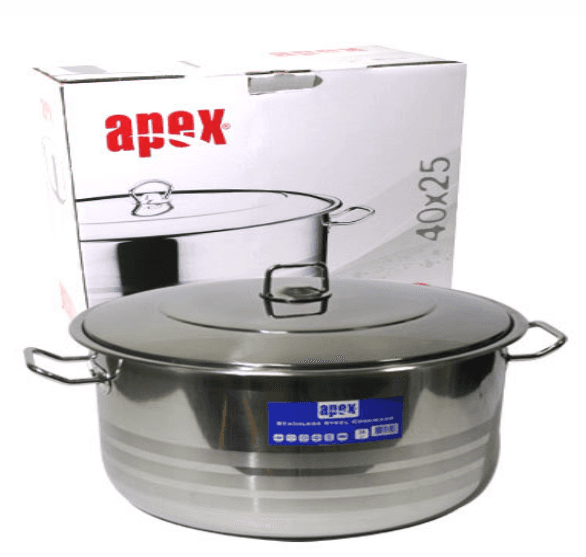 APEX Duboka šerpa, 40x25cm, 30l, Inoks,  Srebrna