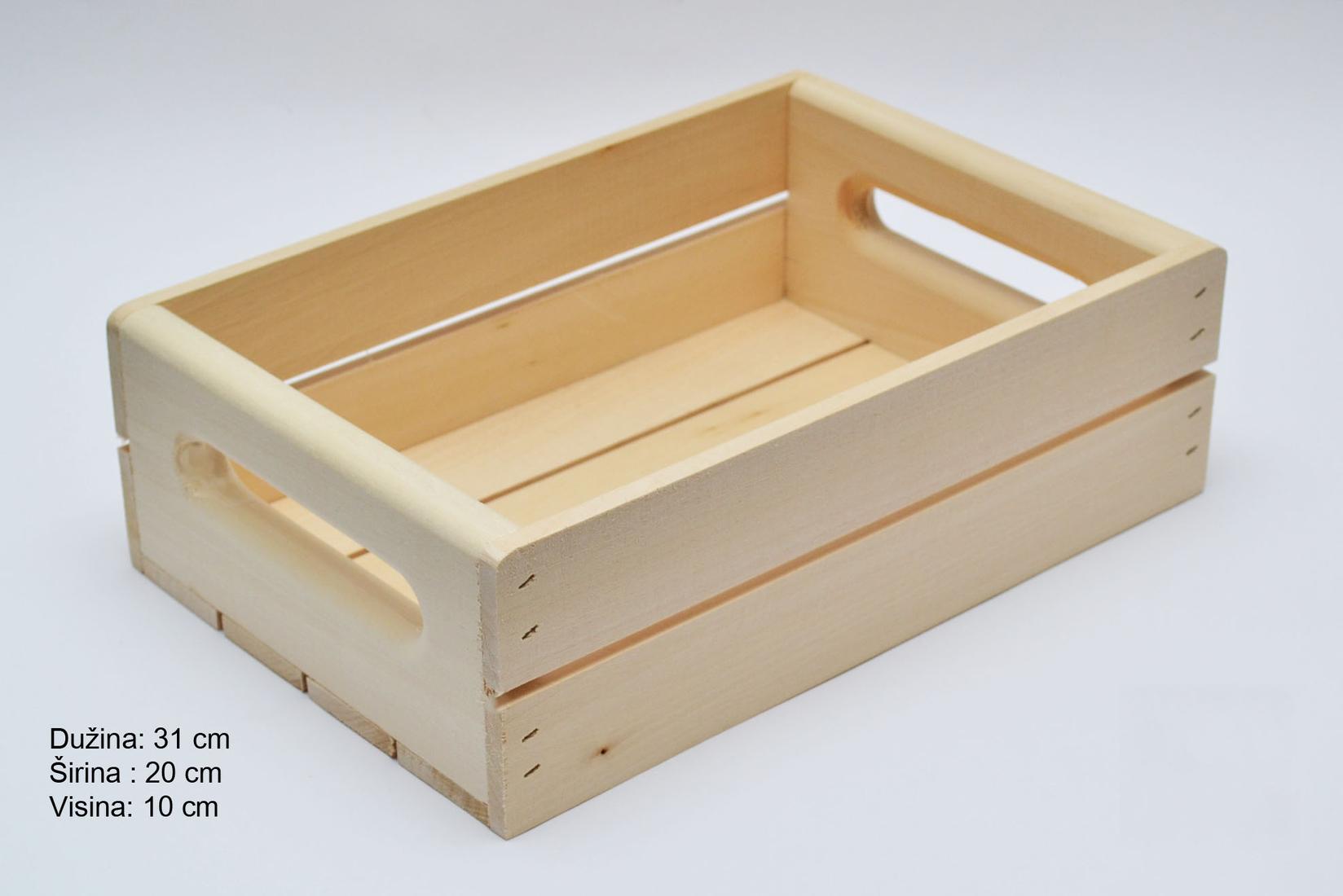 ARGO Gajba od punog drveta  31cm x 20cm x 10cm bež