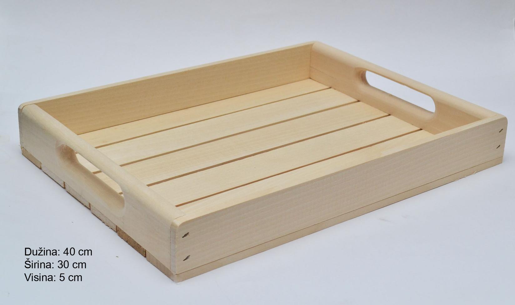 ARGO Gajba od punog drveta 40cm x 30cm x 5cm bež