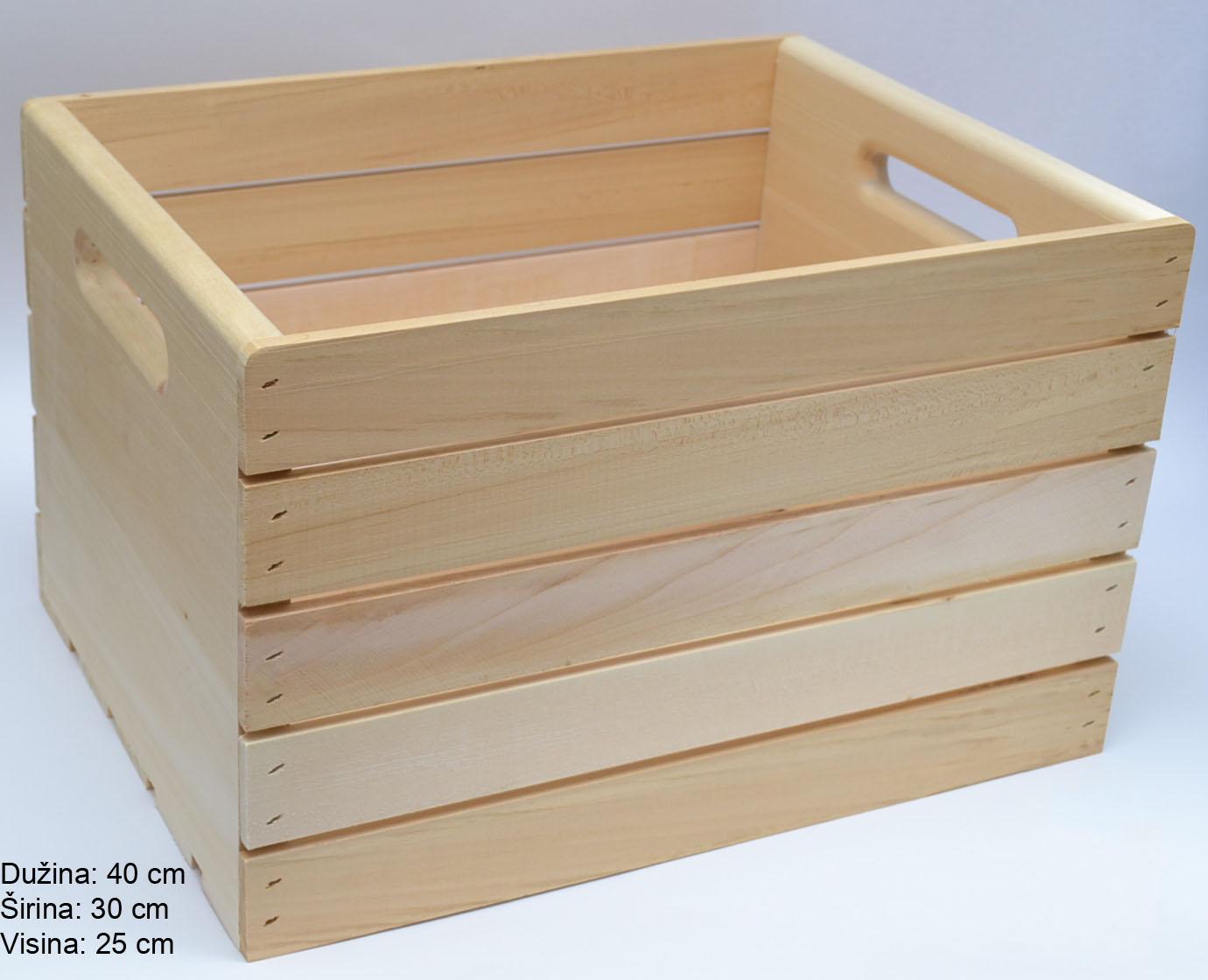 ARGO Gajba od punog drveta 40cm x 30cm x 25cm bež