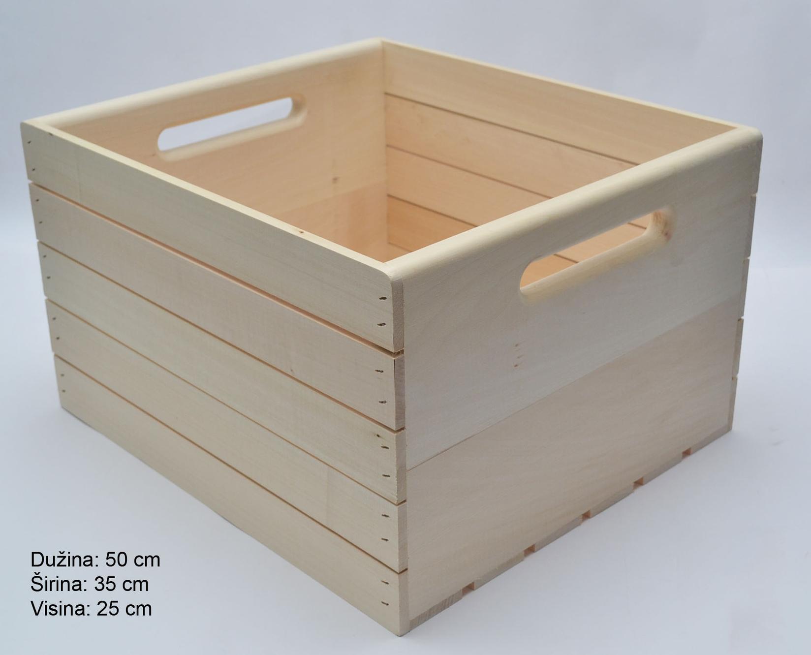 ARGO Gajba od punog drveta 50cm x 35cm x 25cm bež