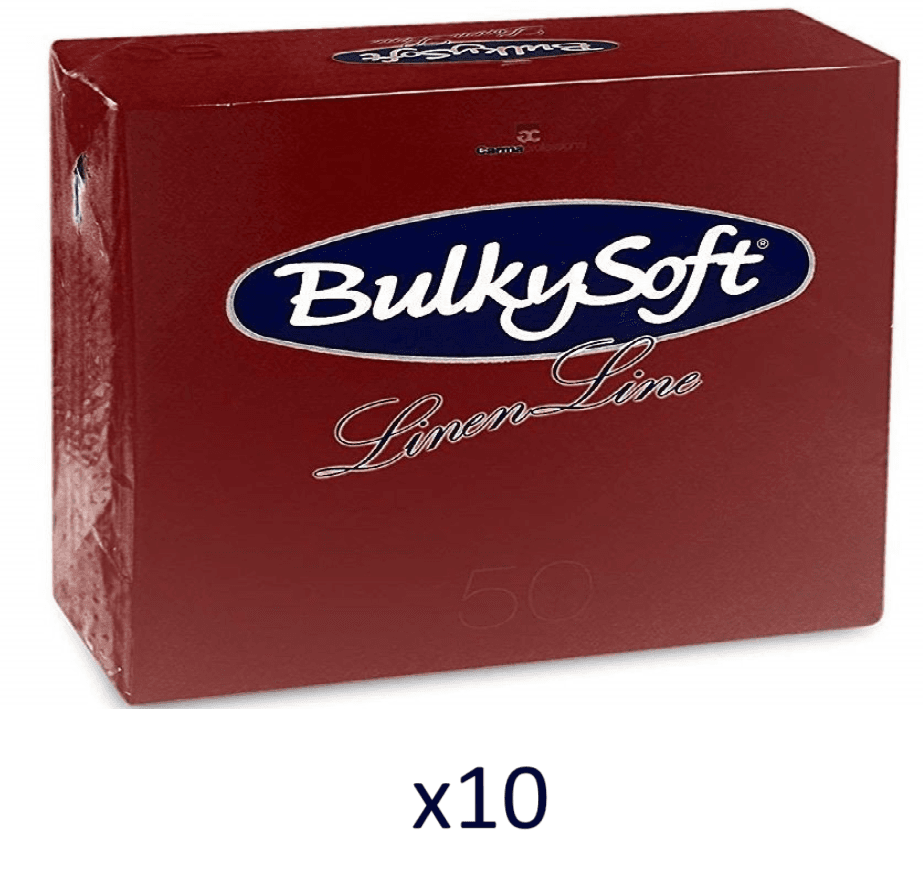 BULKYSOFT Salvete Linen Line Airlaid, 50/1, Jednoslojna, 10 pakovanja, 40x40cm, Bordo
