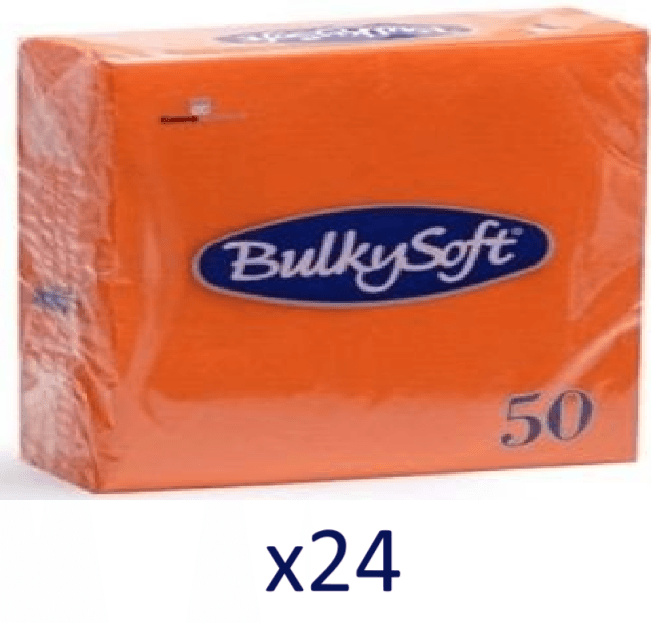BULKYSOFT Salvete, 50/1, Dvoslojna, 24 pakovanja, 33x33 cm, Narandžasta