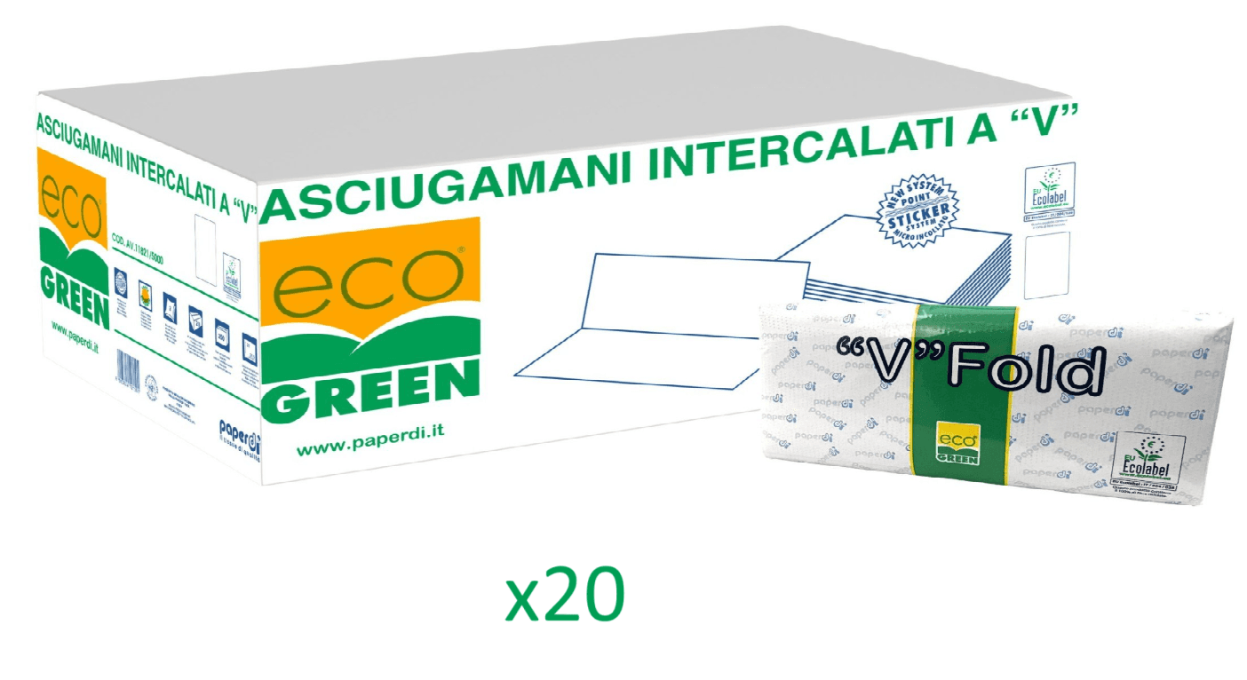 PABERBLU Složivi papirni ubrus V250, Reciklirani, Dvoslojni, 20 pakovanja