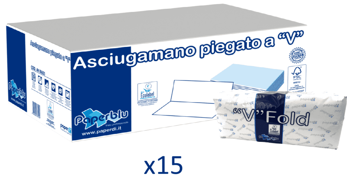 PABERBLU Složivi papirni ubrus V210, Celuloza, Dvoslojni, 15 pakovanja