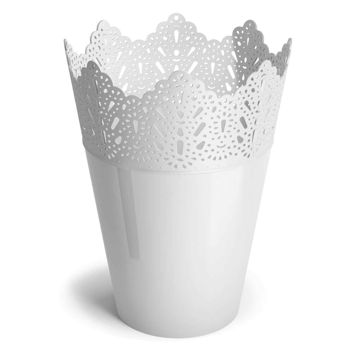 Don-Plast Saksija Koronka 2N, 14 cm, Bela