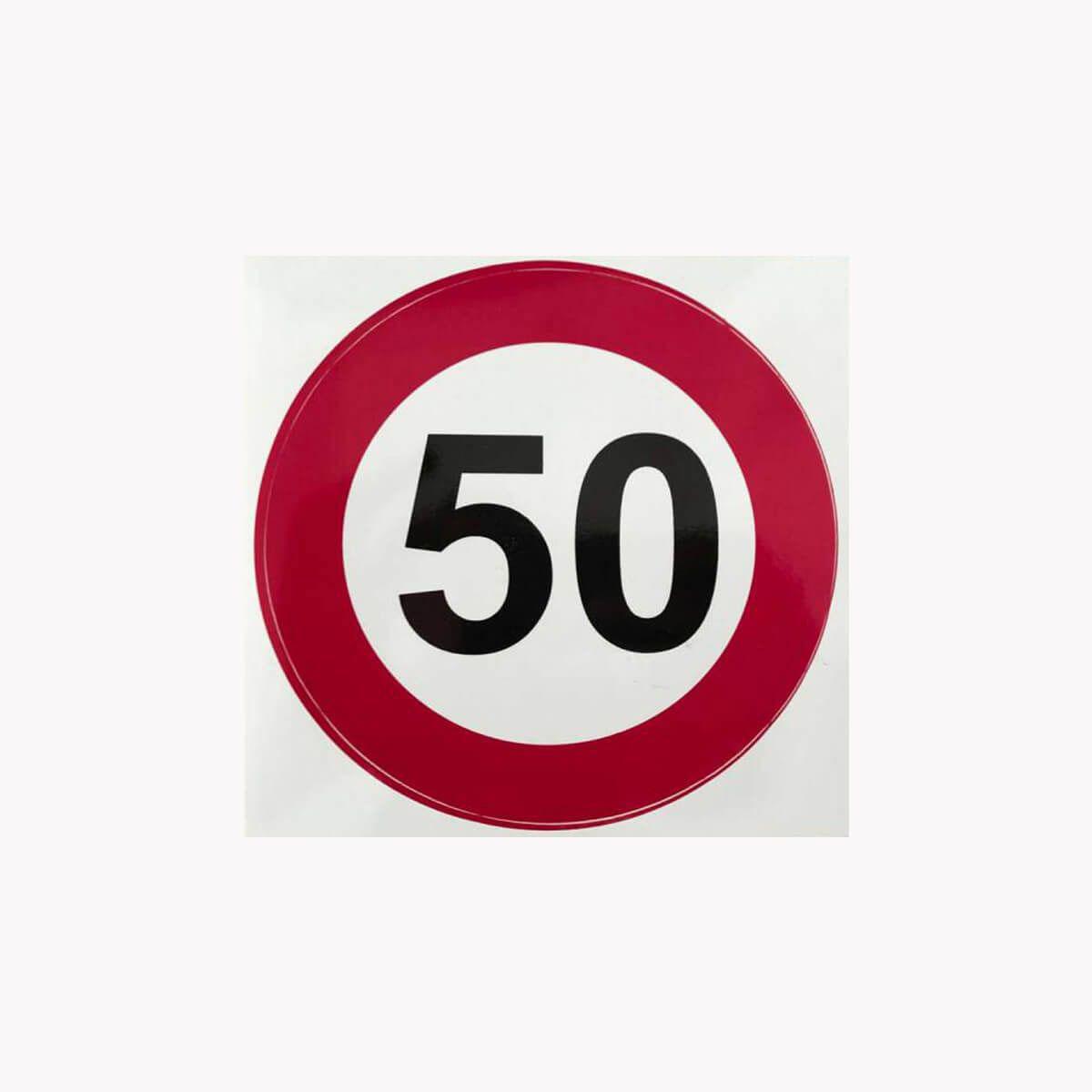 Selected image for CAR 888 ACCESSORIES Nalepnica Ograničenja "50" velika crveno-bela