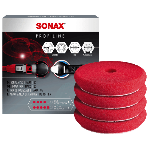 SONAX Profiline Da Sunđer za gubo poliranje, Crveni, 4 komada, 85mm