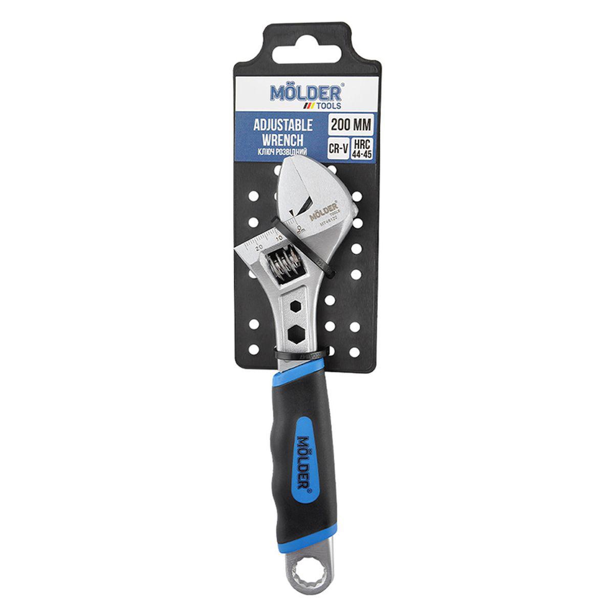 Molder Francuski ključ, Podesivi, 200mm, Radijus otvaranja 34mm
