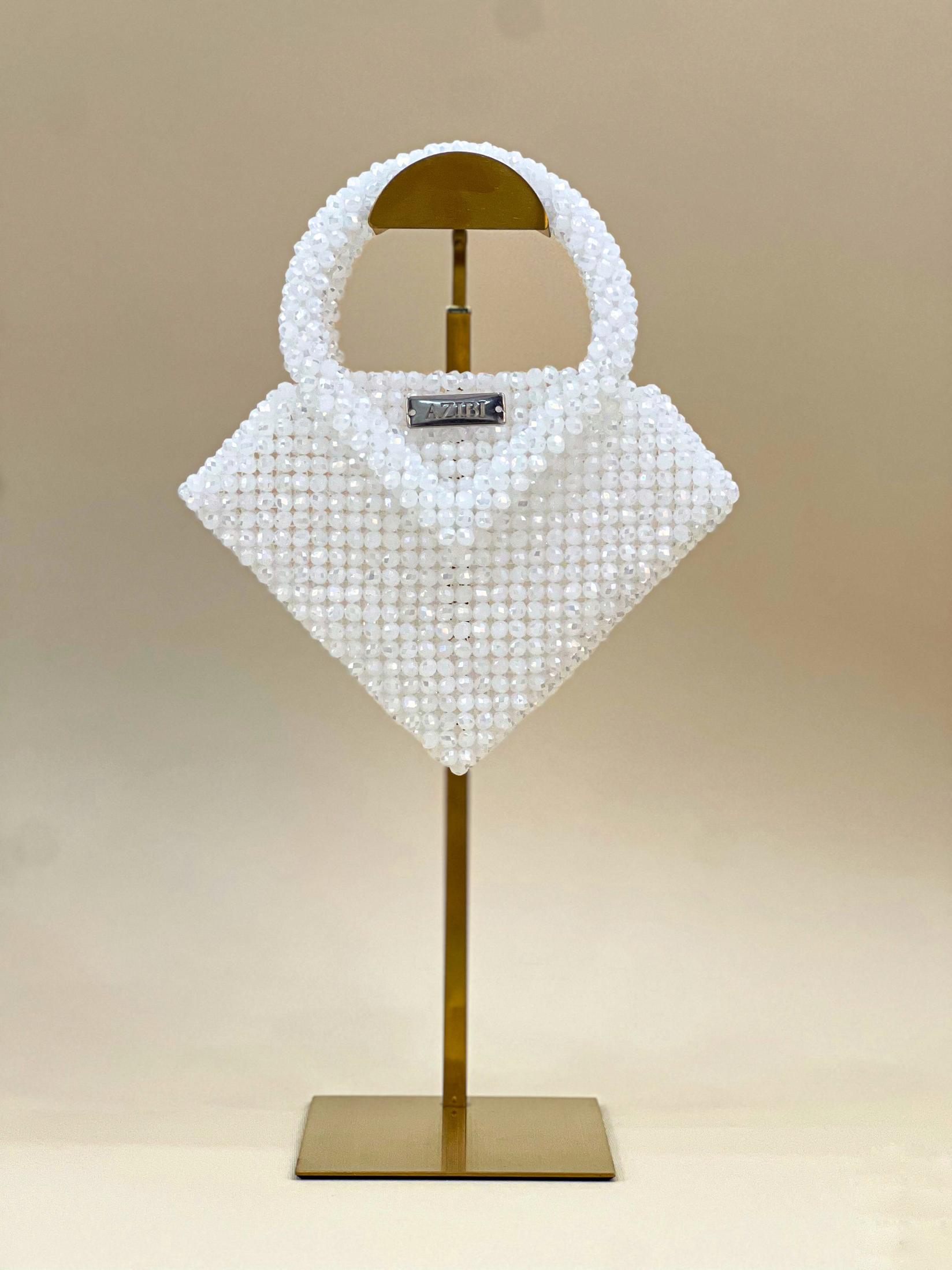 Azibi Ženska Torba od perli Lume, Bela