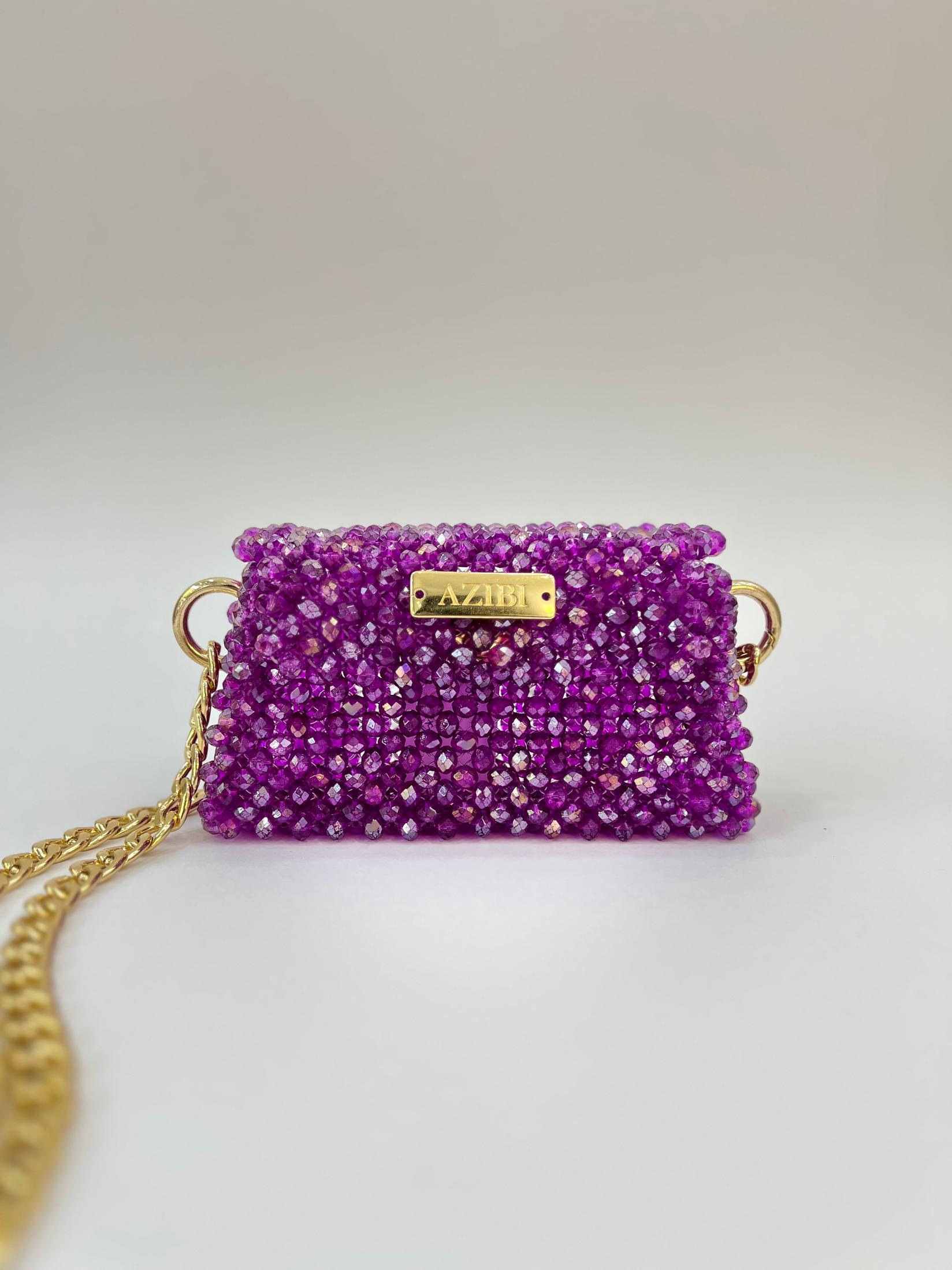 Azibi Ženska torba od perli Piccolina, Ljubičasta