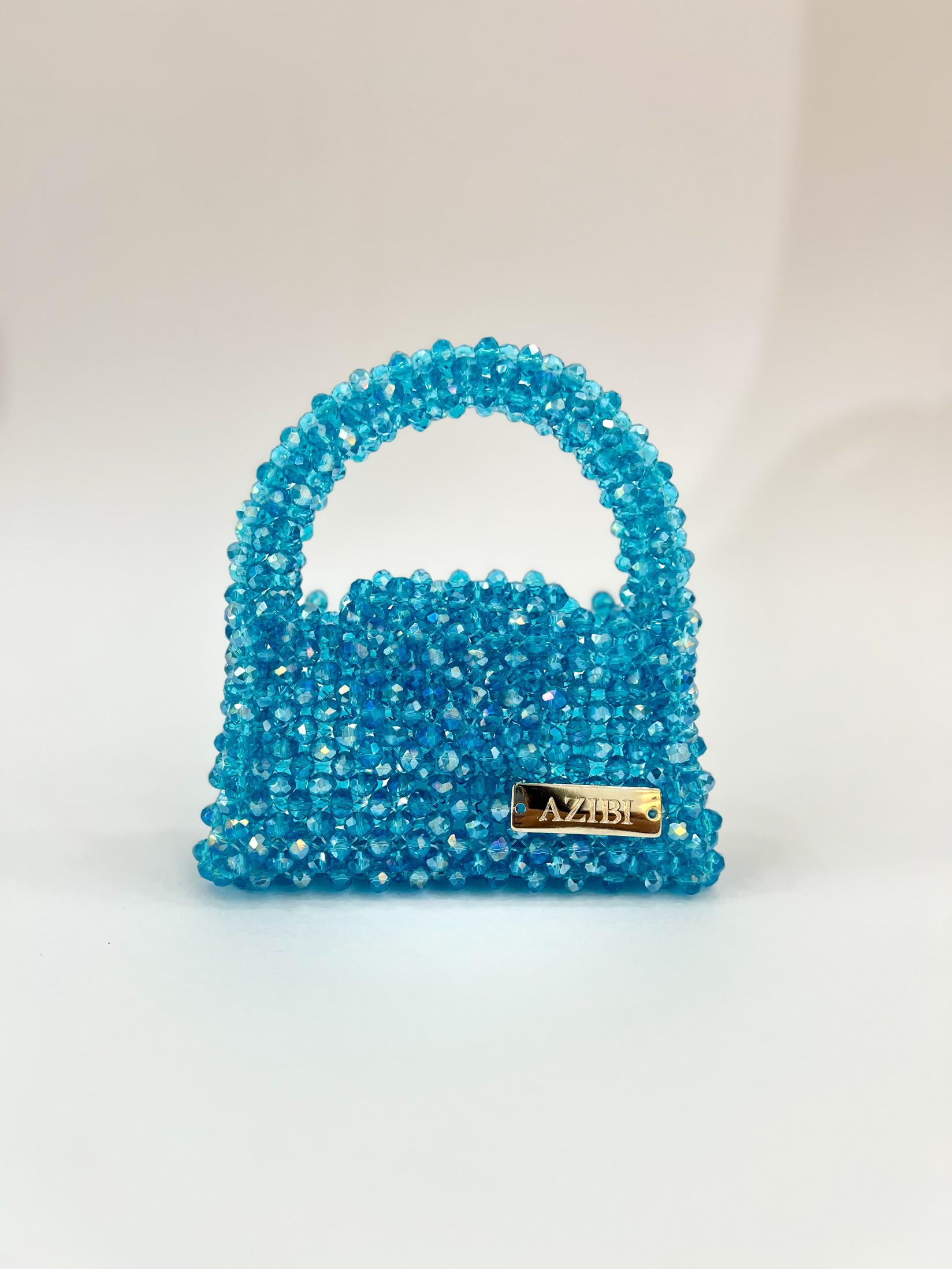 Azibi Ženska torba od perli Piccolina, Svetloplava