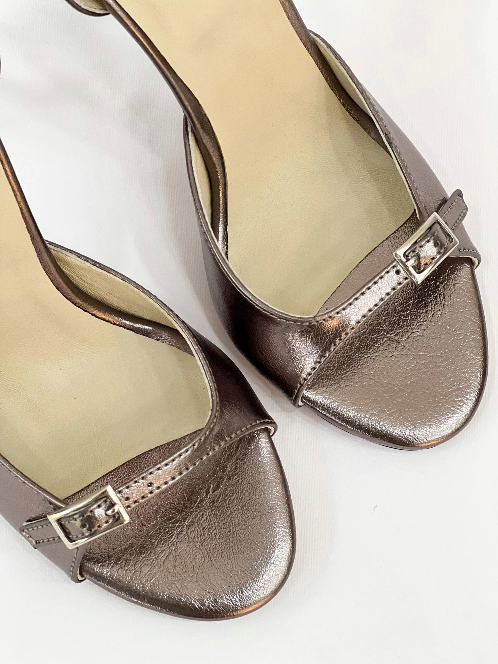 Azibi Ženske sandale na štiklu, Platinaste