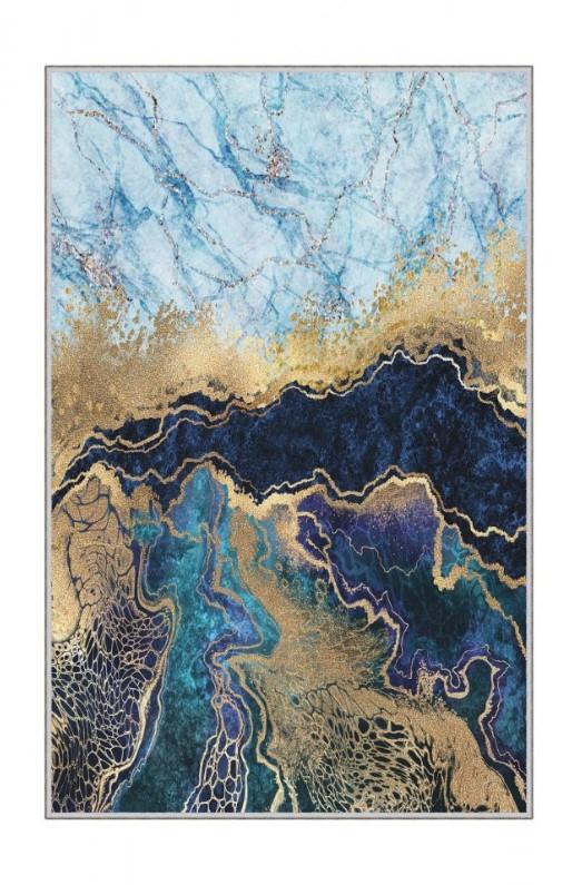 Conceptum Hypnose Tepih Hmnt768, 80x150 cm, Plavo-zlatne boje