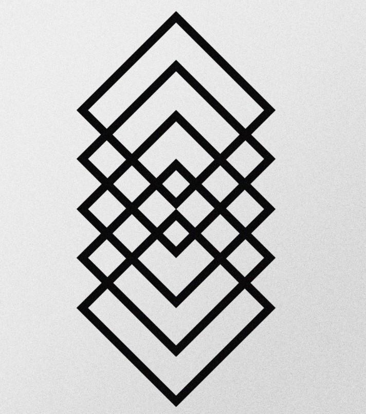 Wallity Zidna dekoracija Geometry, 60x30cm, Crna