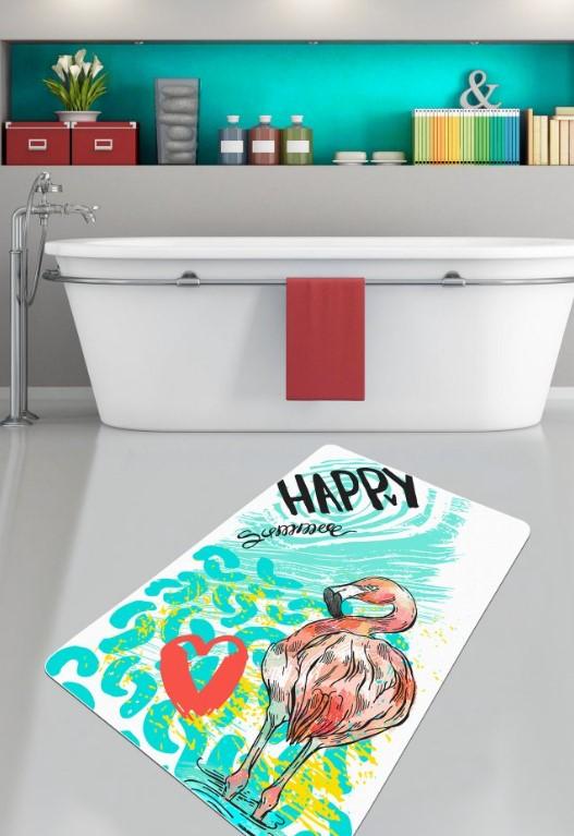 L'essentiel Maison Kupatilski otirač Happy Flamingo, 80x100cm, Šareni